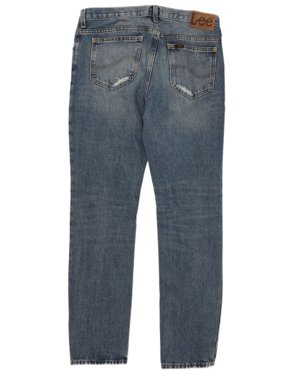 LEE Vaqueros ajustados desgastados Rider para hombre W33 L32 Algodón azul