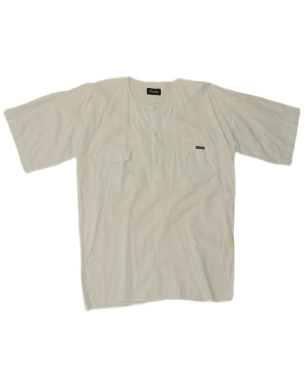 Wrangler Camisa tipo jersey de manga corta para hombre de algodón turquesa medio