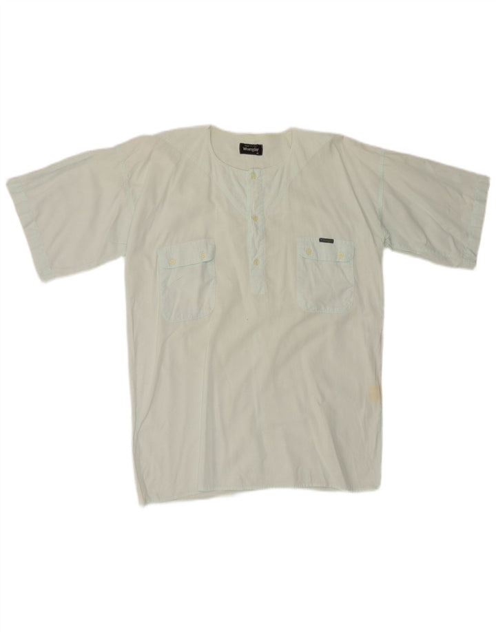 Wrangler Camisa tipo jersey de manga corta para hombre de algodón turquesa medio