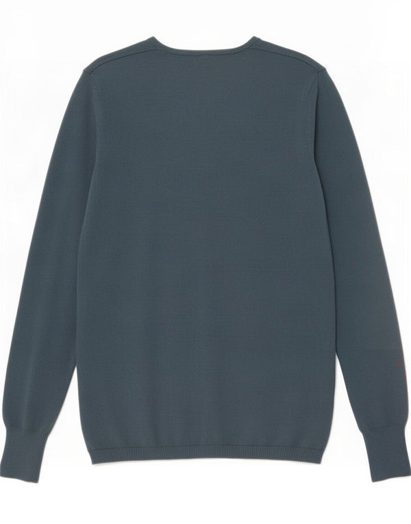 Benetton Womens Cardigan Sweater UK 14 Large Blue Cotton