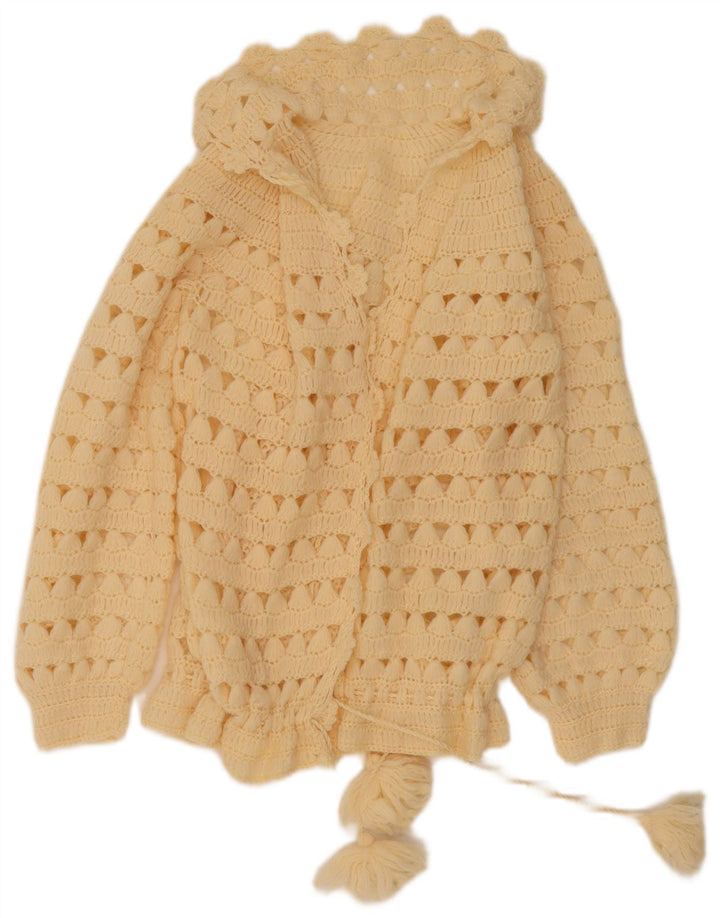 Vintage mujer Cardigan suéter Reino Unido 12 Medio Beige