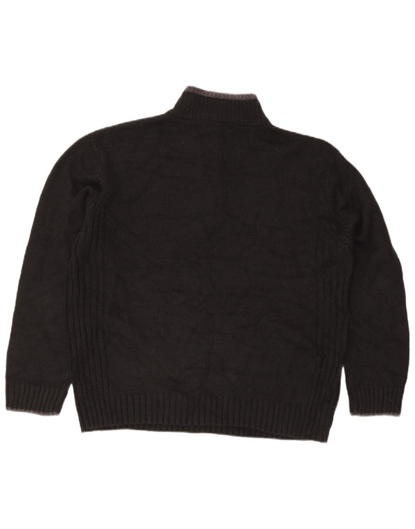 Pierre Cardin - Jersey para hombre con cuello y cremallera, talla XL, acrílico negro
