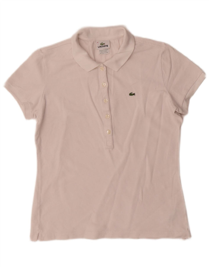 Polo Lacoste Mujer Talla 42 Grande Algodón Blanco