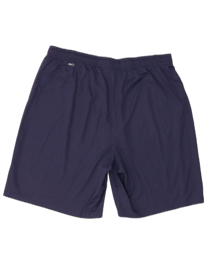 Puma Pantalones cortos deportivos para hombre grande poliéster azul marino