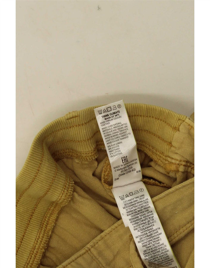 Marks & Spencer - Pantalones cortos para mujer, talla 40, talla grande, W34, lino caqui
