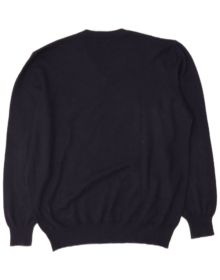 SIR RAPHAEL Suéter con cuello en V para hombre 2XL Azul marino Acrílico