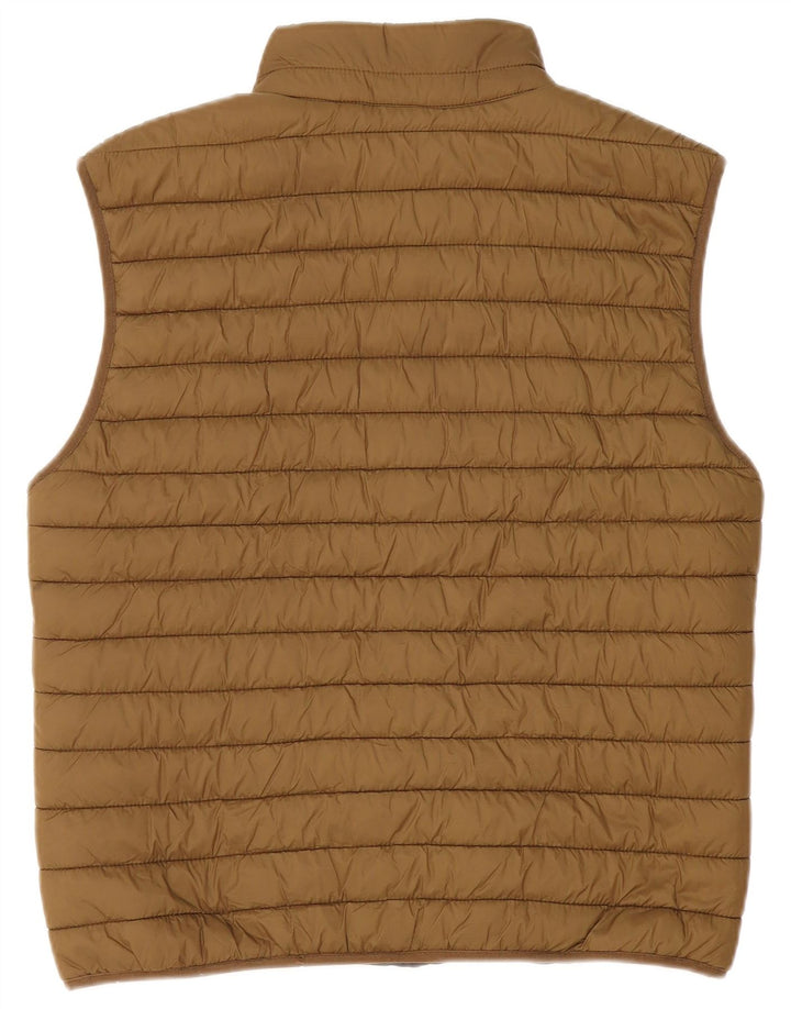 Zara Mens Chaleco Acolchado Reino Unido 40 Grande Caqui Poliéster