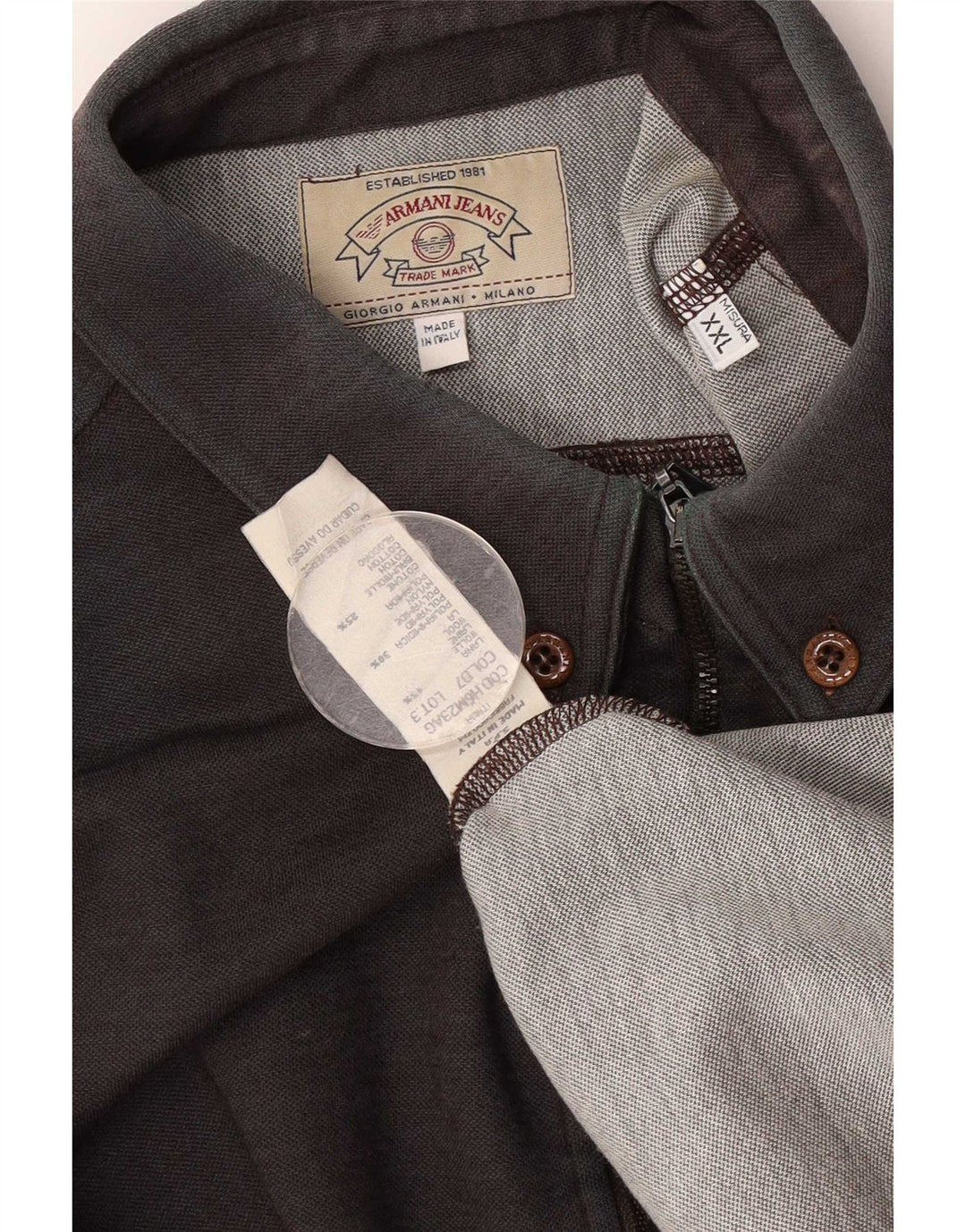 Armani Jeans Camisa Hombre 2XL Lana Marrón