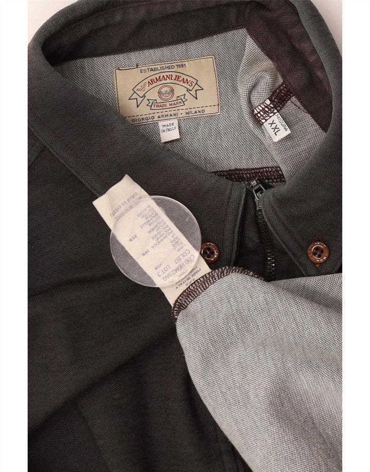 Armani Jeans Camisa Hombre 2XL Lana Marrón