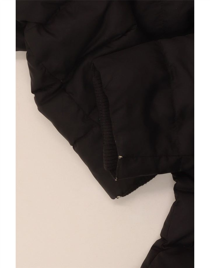 Tommy Hilfiger Abrigo acolchado con capucha para mujer UK 10 Small Poliéster negro