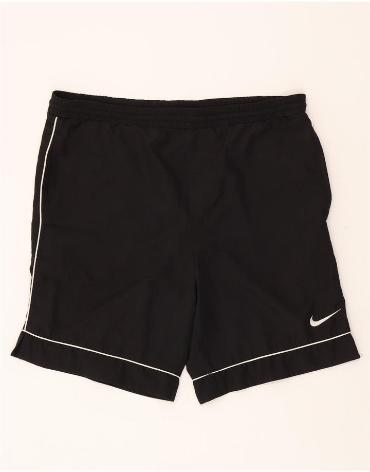 Nike - Pantalones cortos deportivos para hombre, talla pequeña, poliéster negro