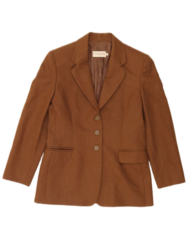 Chaqueta tipo blazer de 3 botones para mujer Superior IT 42 Viscosa marrón medio