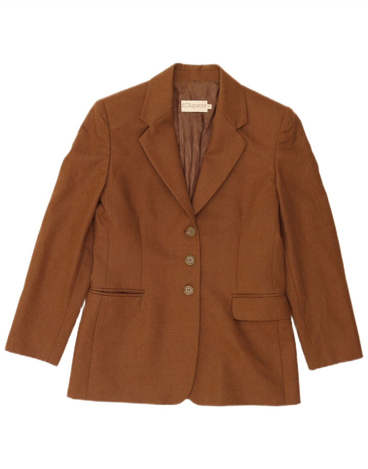 Chaqueta tipo blazer de 3 botones para mujer Superior IT 42 Viscosa marrón medio