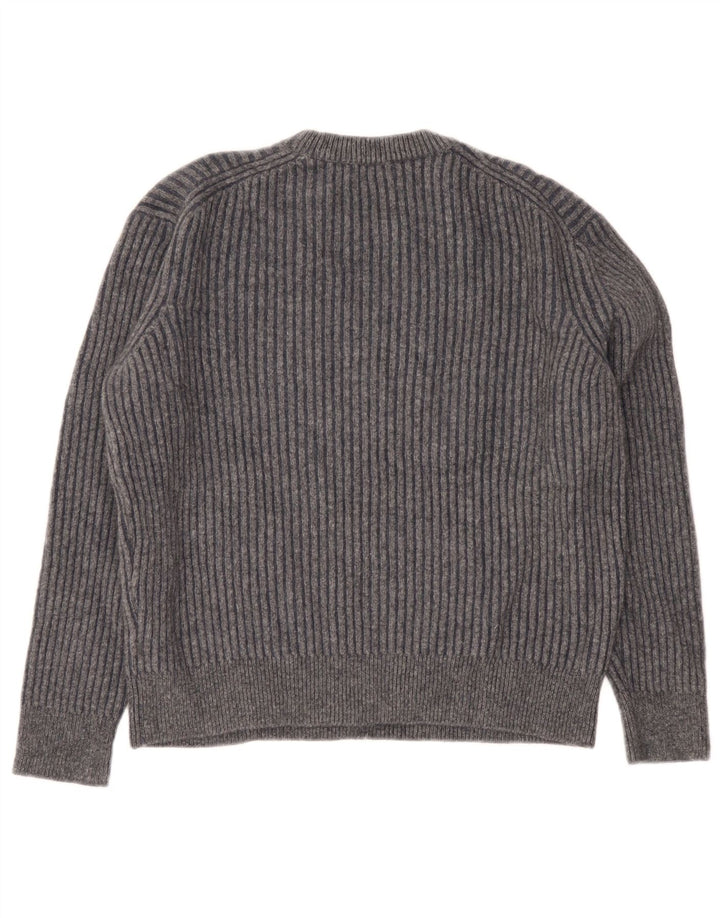 Massimo Dutti Jersey De Cuello Redondo Para Mujer UK 46 Large Lana Gris