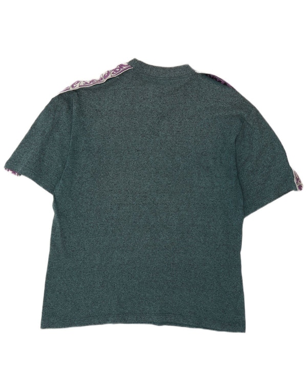 Asics Camiseta gráfica para hombre Top XL Algodón moteado verde