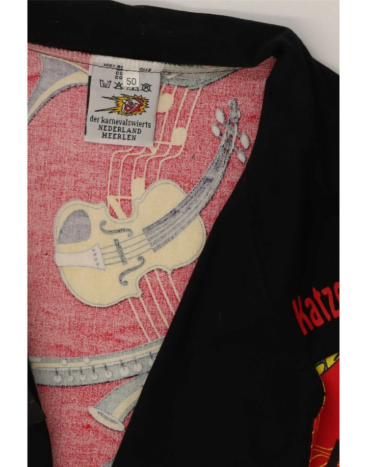 Vintage mujer patrón abstracto abrigo de doble pecho EU 50 3XL algodón rojo