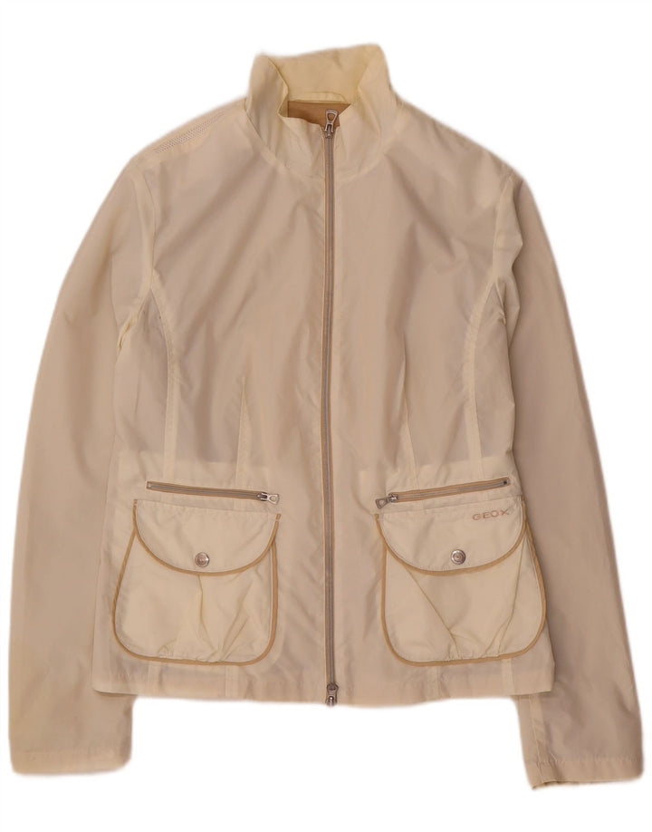 GEOX RESPIRA Chaqueta impermeable para mujer UK 10 Small White