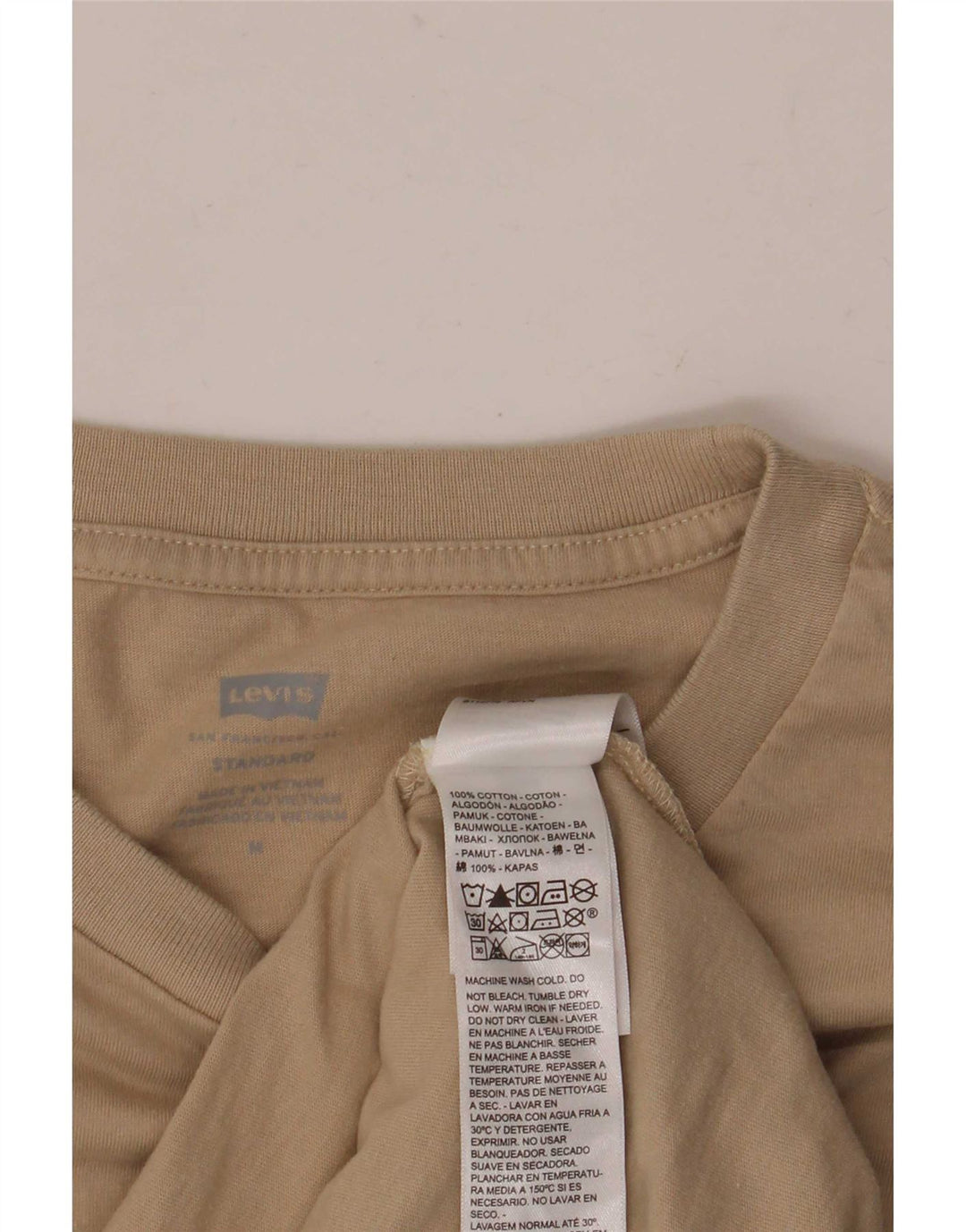 Levi's Camiseta con gráfico de ajuste estándar para hombre Top de algodón beige medio