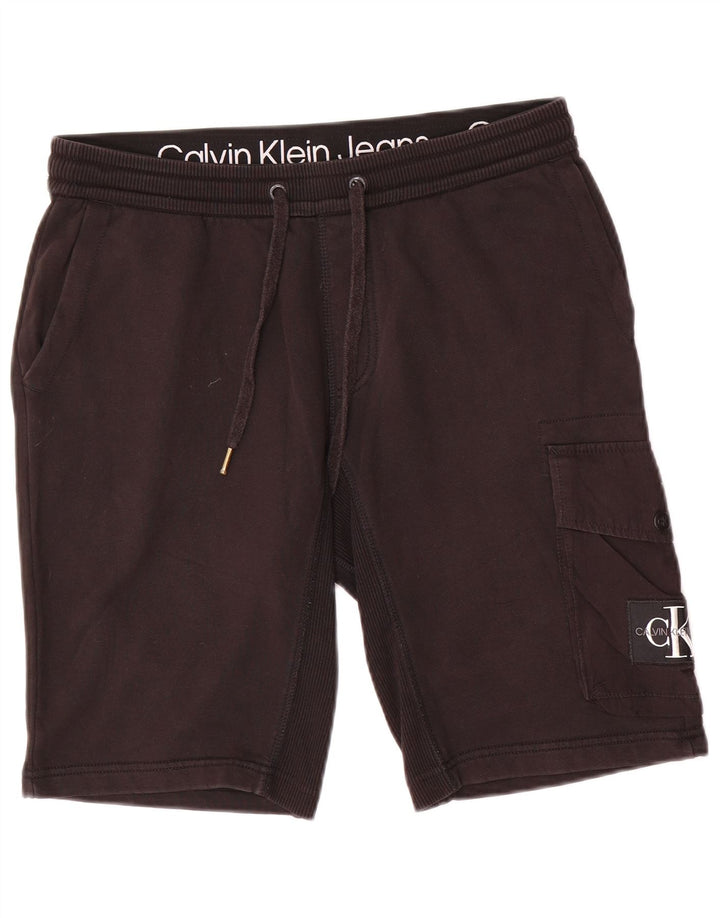 Calvin Klein Pantalones cortos deportivos para hombre Algodón negro mediano