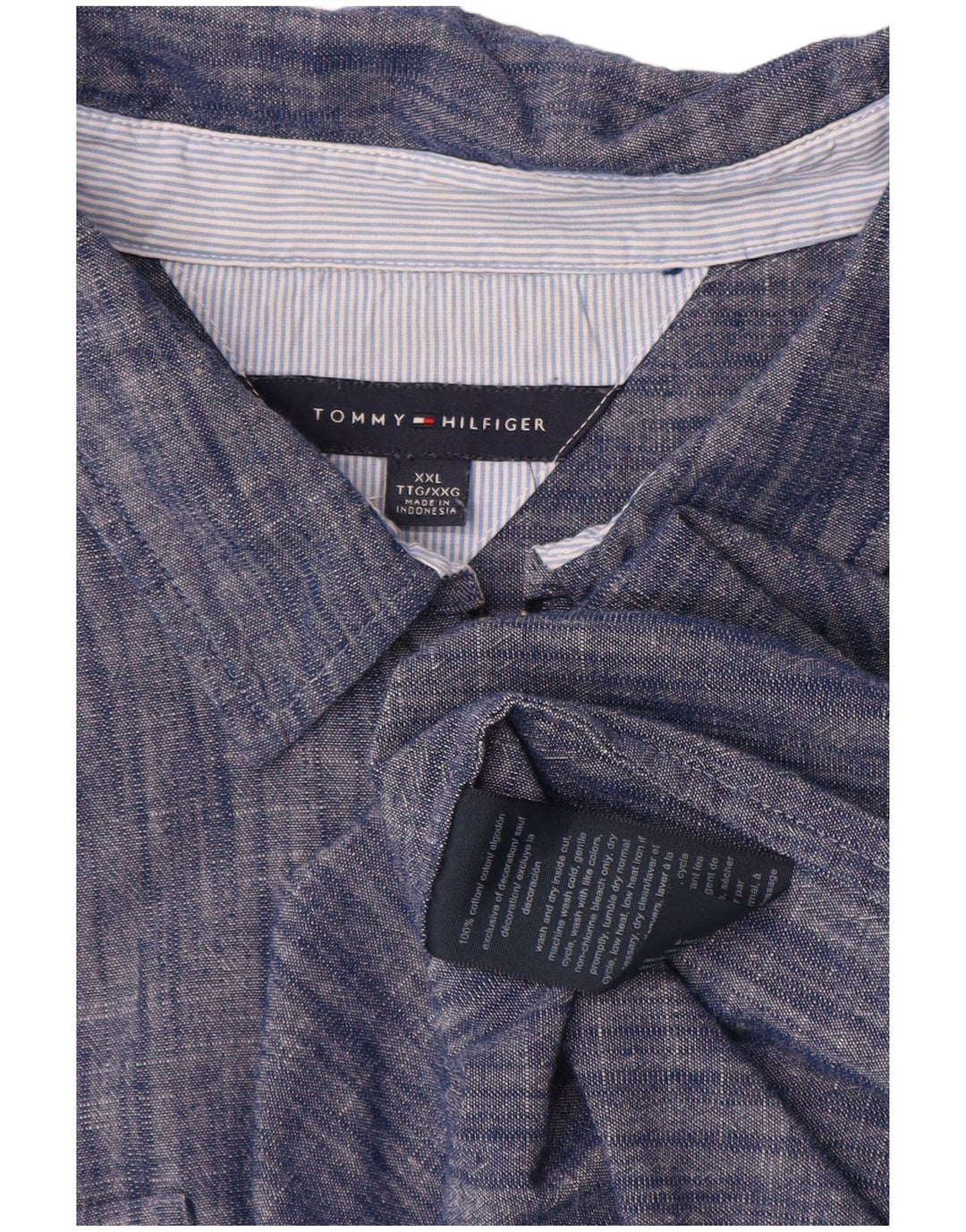 Tommy Hilfiger Camisa tipo pulóver para mujer UK 20 2XL Algodón moteado azul