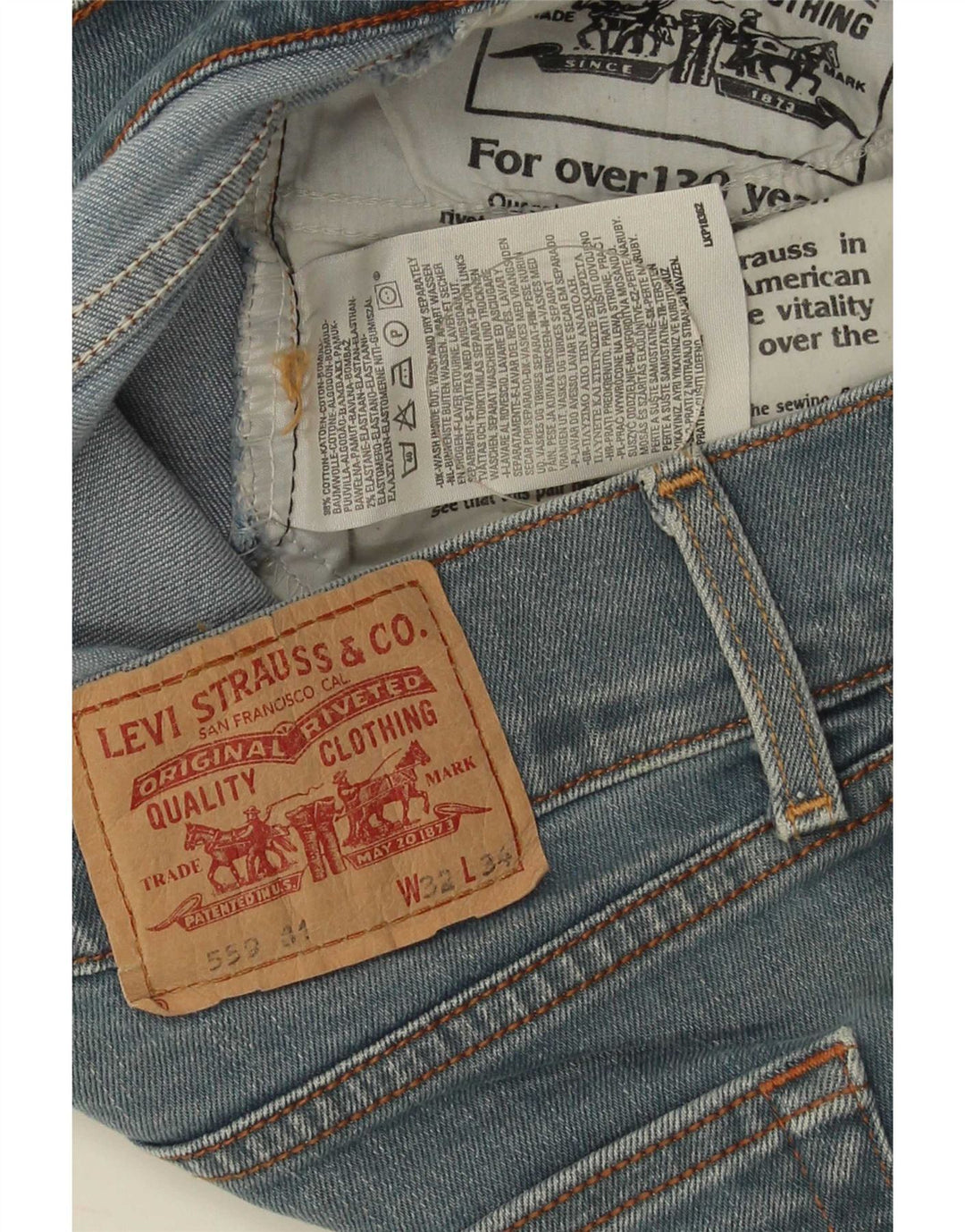 Levi's Mujer 559 Pantalones Cortos De Mezclilla Desgastados W32 Algodón Azul Grande