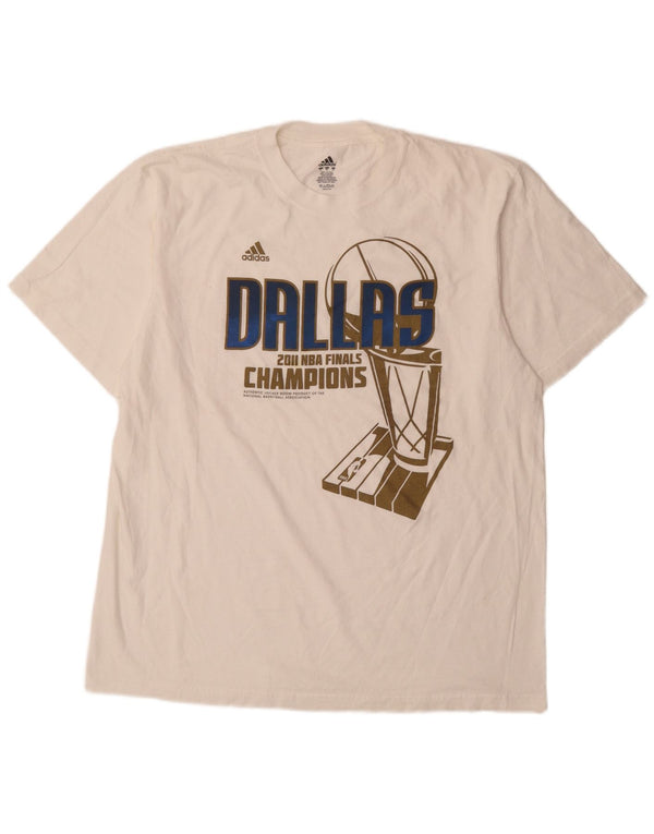 Adidas Hombre Dallas Graphic Camiseta Top XL Algodón Blanco