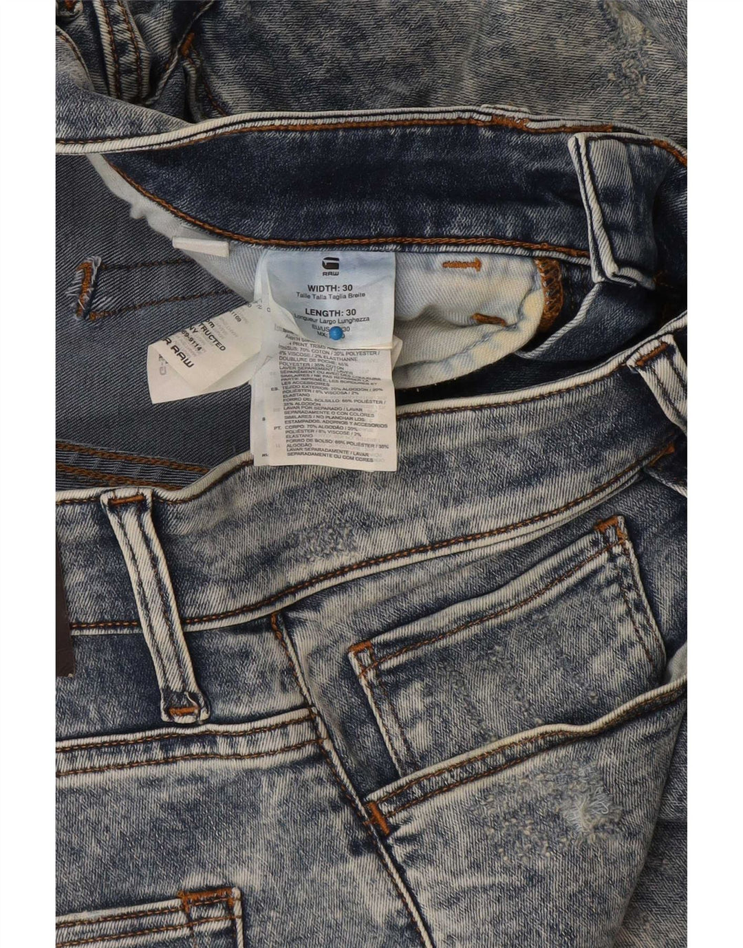 Vaqueros ajustados para hombre G-Star W30 L30 Algodón azul