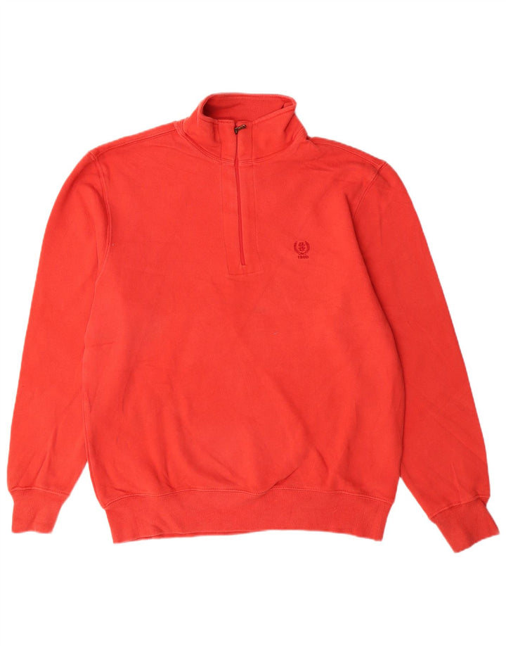 Izod Hombre Sudadera con Cremallera 1/4 Jersey Pequeño Algodón Rojo