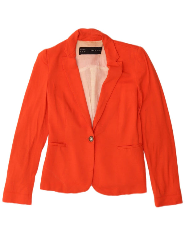 Zara Chaqueta Blazer De 1 Botón Para Mujer UK 6 XS Naranja