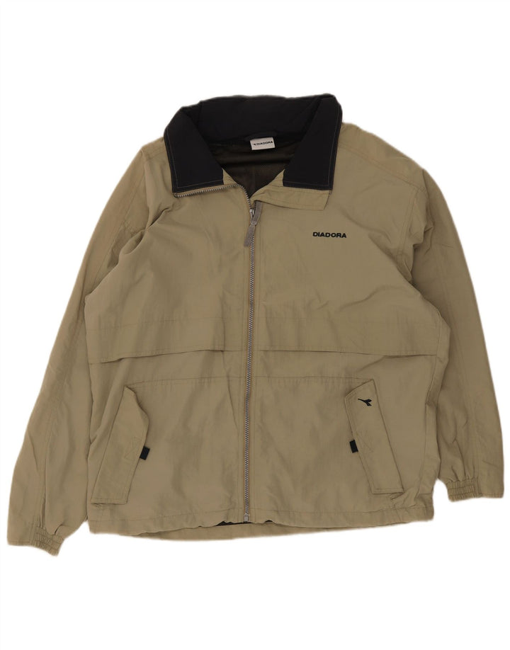 Diadora Chaqueta impermeable para hombre UK 36 Small Caqui Poliamida