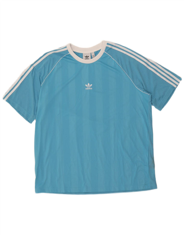 Adidas Camiseta Hombre Top 2XL Poliéster Rayas Azules