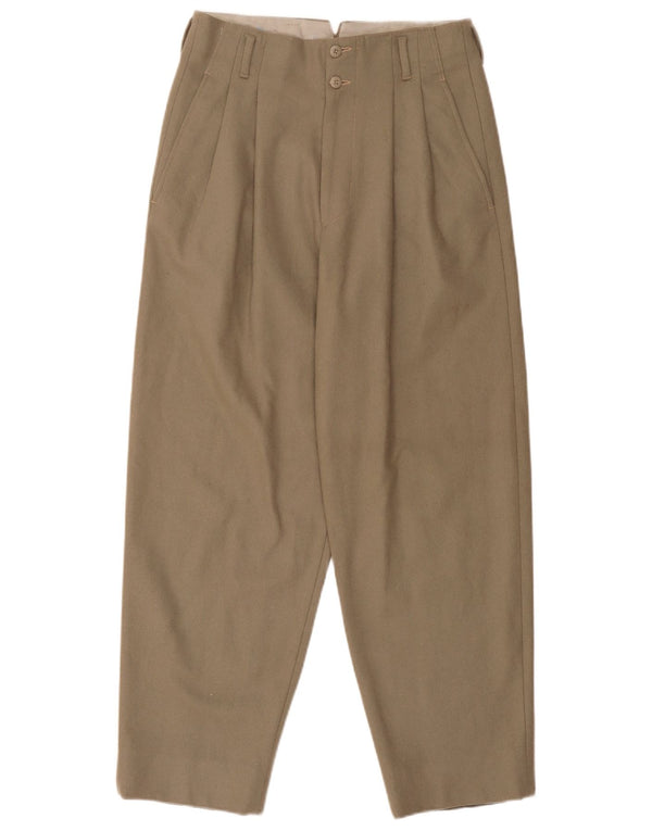 Virgola Pantalones chinos de cintura alta para hombre IT 46 Large W30 L27 Caqui