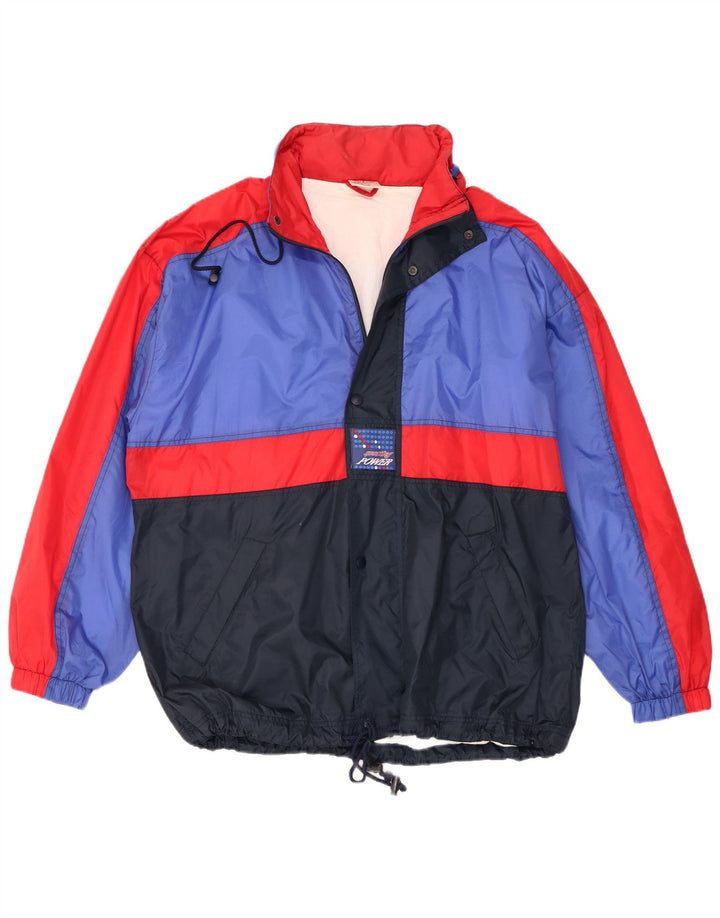 Marcel Clair Chaqueta impermeable con capucha para hombre EU 56 3XL Azul marino Colorblock