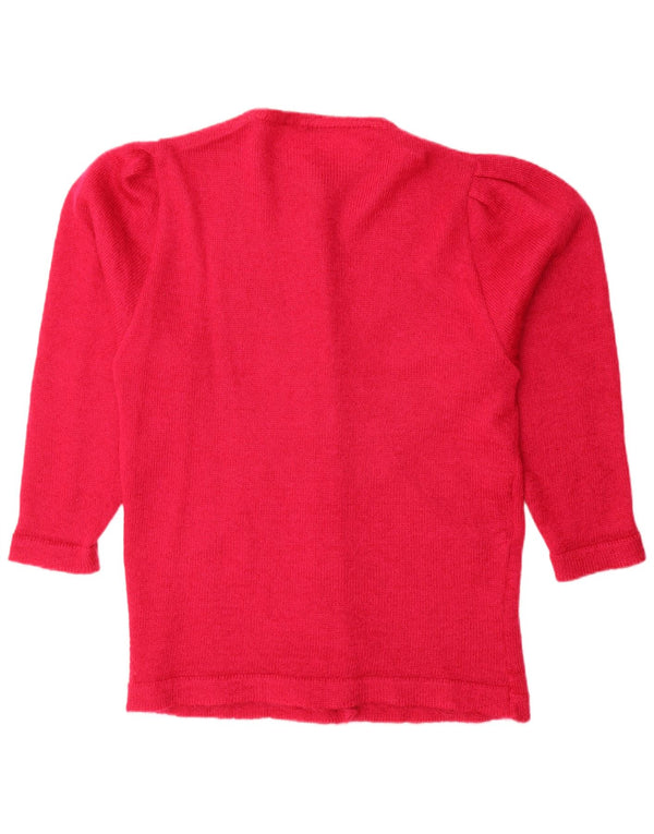 Vintage mujer Cardigan suéter Reino Unido 18 XL rosa floral