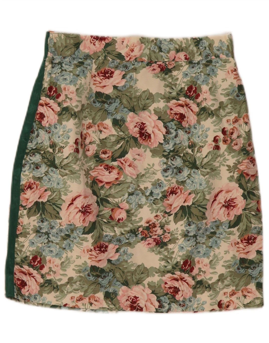 Vintage mujer mini falda pequeña W26 multicolor floral