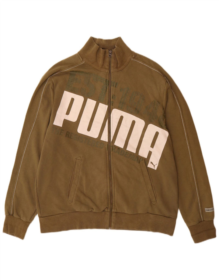 PUMA Mens Graphic Chándal Top Chaqueta Grande Caqui