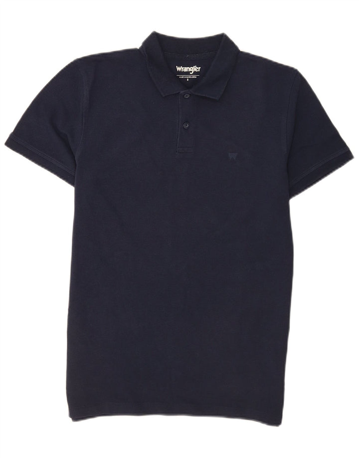 Wrangler Mens Polo Shirt Small Navy Blue Cotton