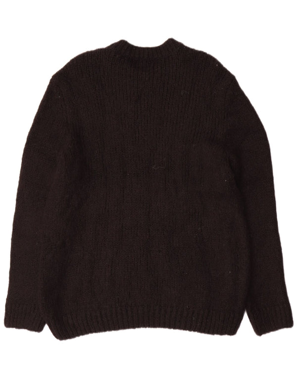 Zara Hombre Jersey Cuello Redondo Jersey Grande Poliéster Negro