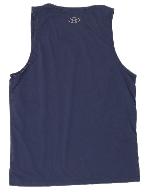 Under Armour Camiseta sin mangas con gráfico Heat Gear para hombre XL Algodón azul marino