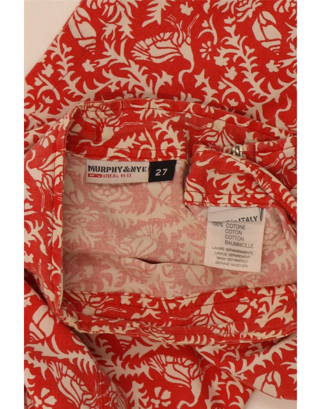 Murphy & Nye Minifalda para Mujer W27 Pequeña Algodón Floral Rojo