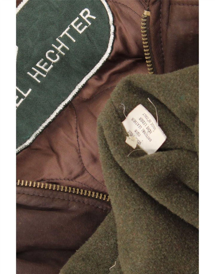 Daniel Hechter Chaqueta cortavientos de cuero para hombre IT 52 XL Marrón