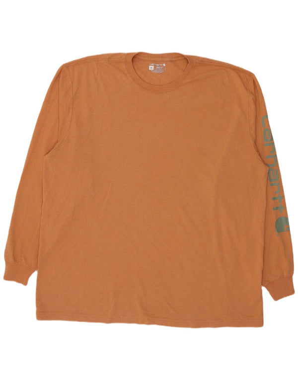 Carhartt Mens Loose Fit Graphic Top Manga Larga XL Algodón Naranja