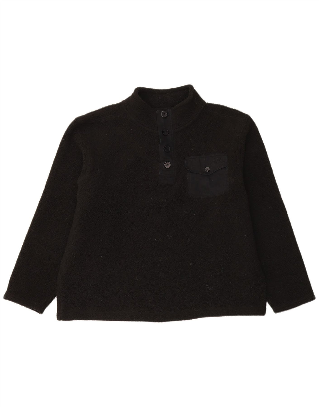 Weird Fish Jersey de Forro Polar con Cuello y Botones para Hombre XL Poliéster Negro