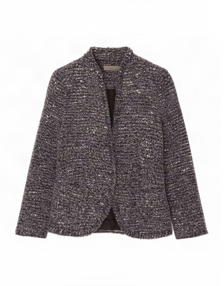 Zara Chaqueta Blazer para Mujer UK 8 Small Azul Marino Moteado