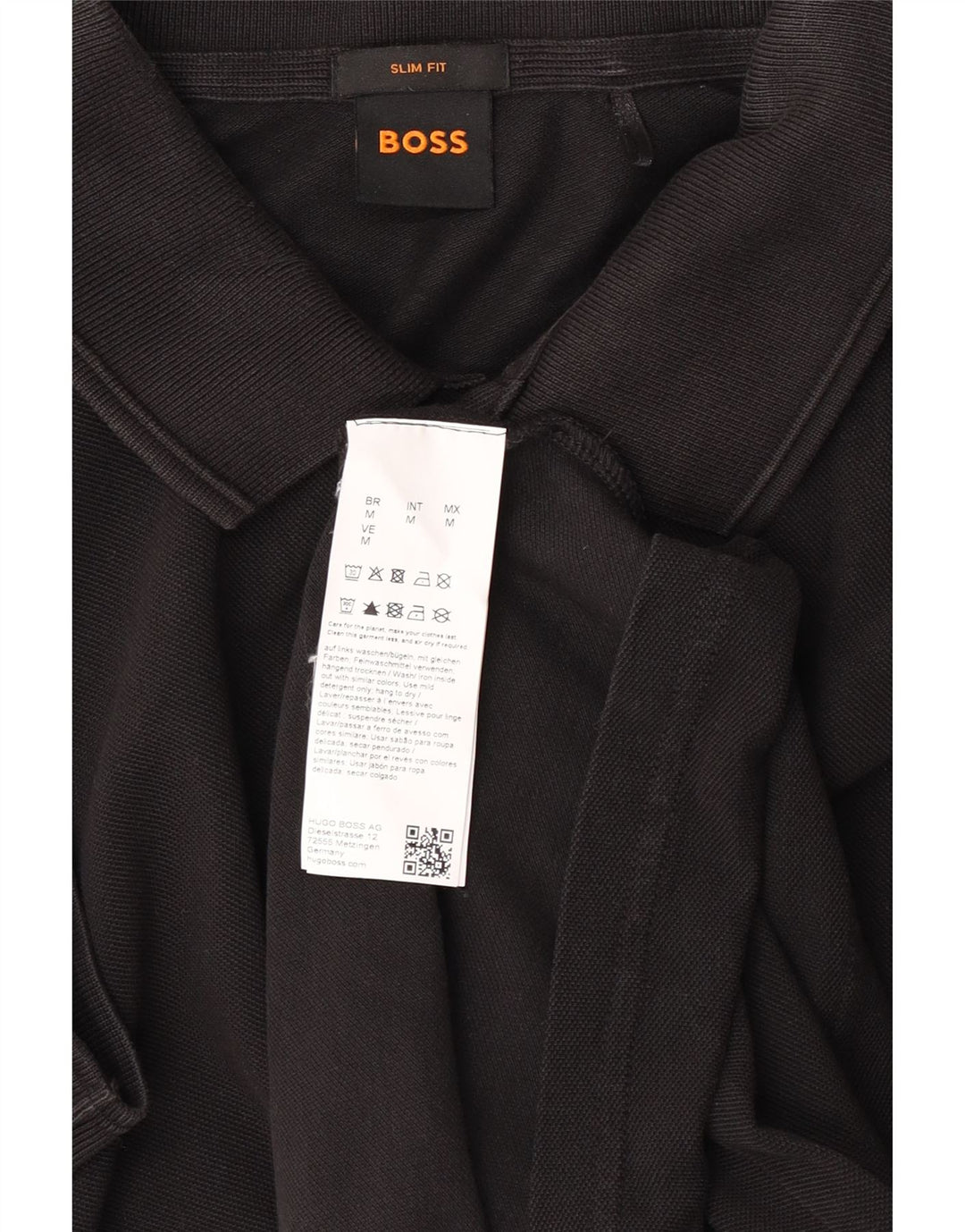 HUGO BOSS Polo de corte slim para hombre de algodón negro mediano