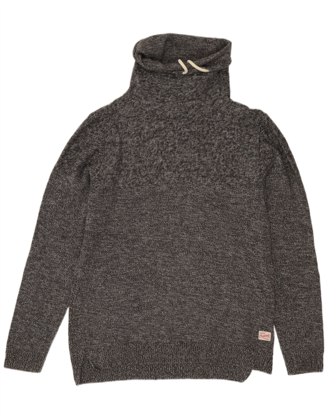 Jack & Jones Hombre Jersey De Cuello Vuelto De Algodón Moteado Gris Medio