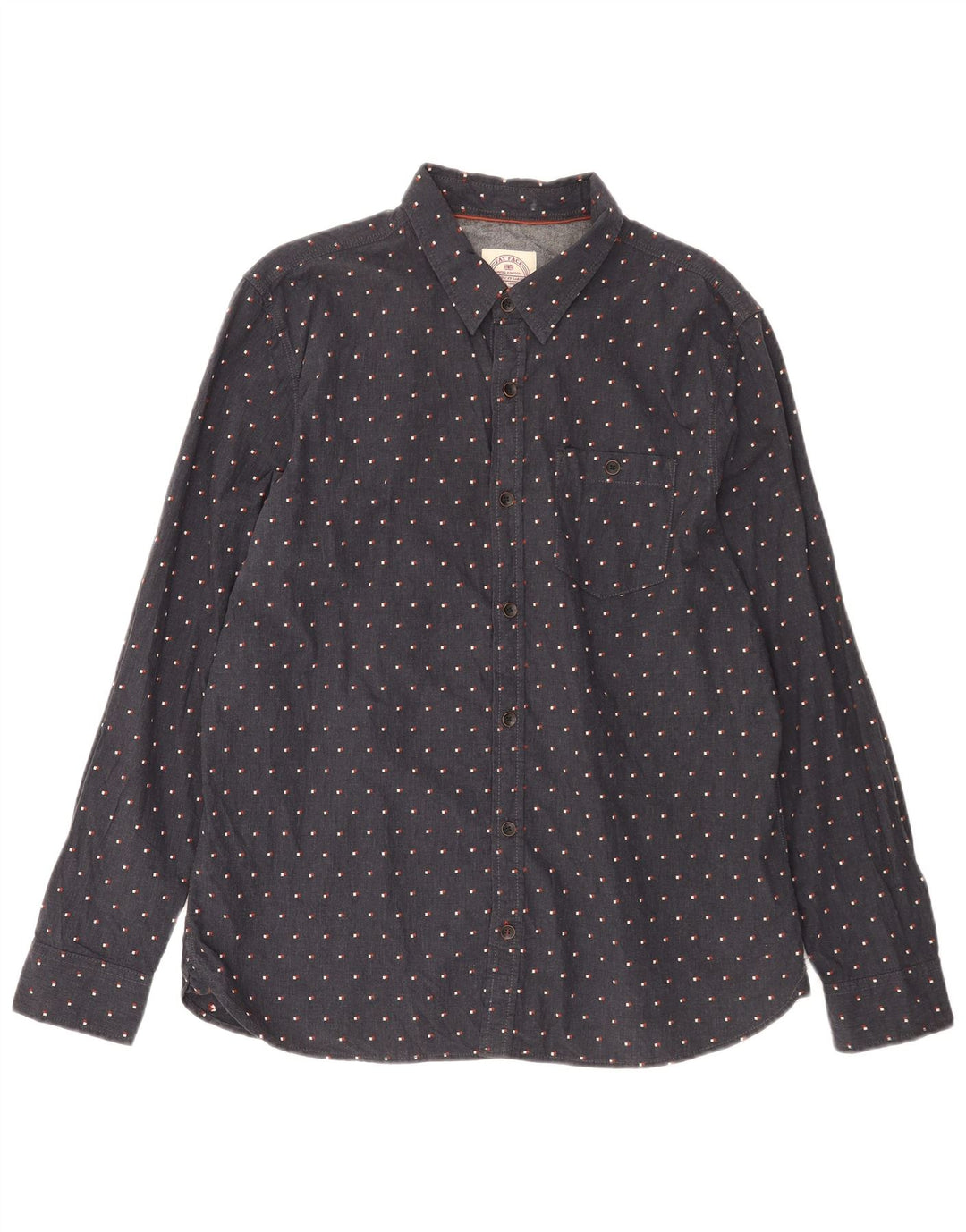 Camisa Hombre Fat Face XL Algodón Moteado Azul Marino