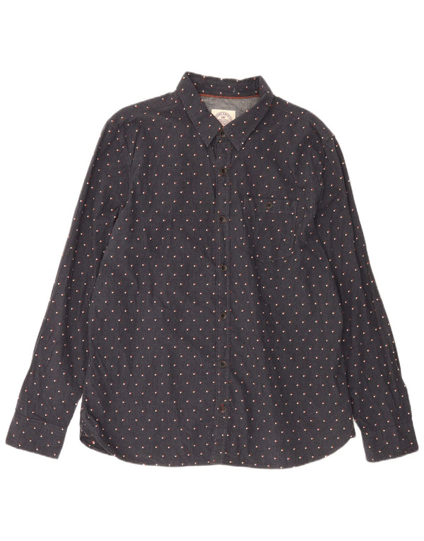 Camisa Hombre Fat Face XL Algodón Moteado Azul Marino