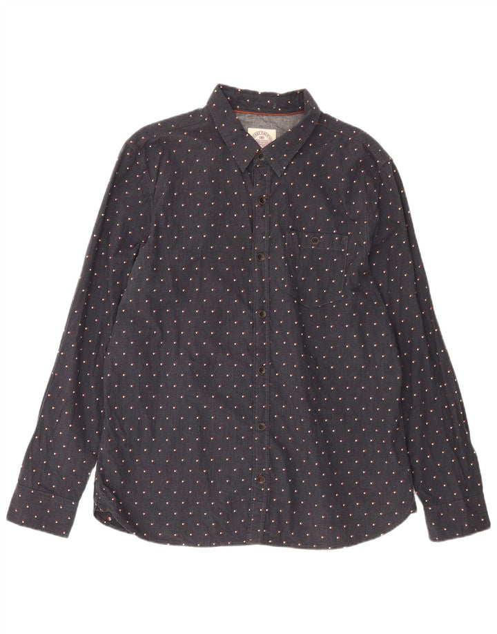 Camisa Hombre Fat Face XL Algodón Moteado Azul Marino