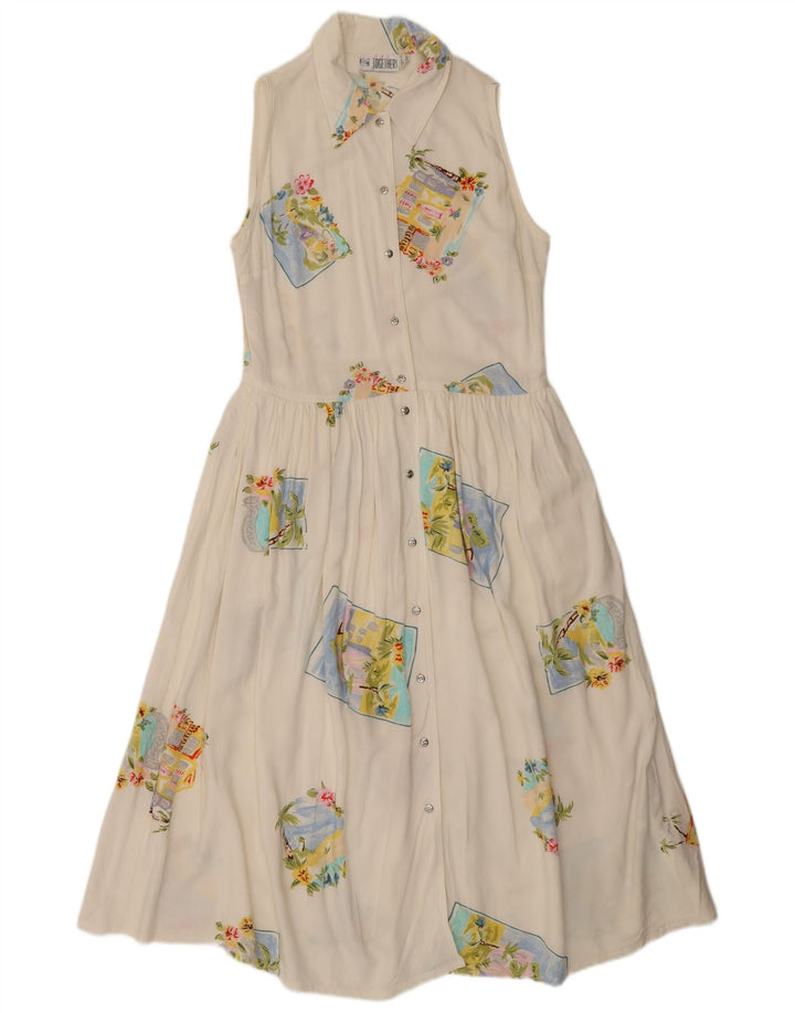 Together Vestido camisero largo sin mangas para mujer UK 40 Medium White Patchwork